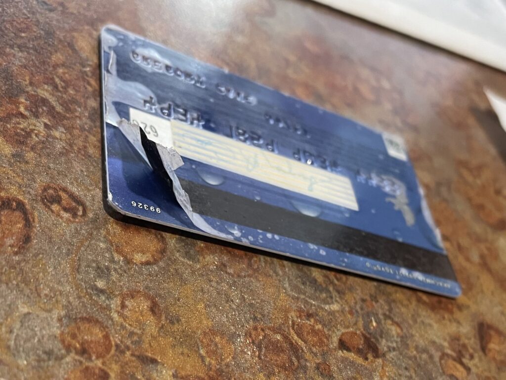 Fuel Card backing went kerfluee. Good thing we had our other Visa.